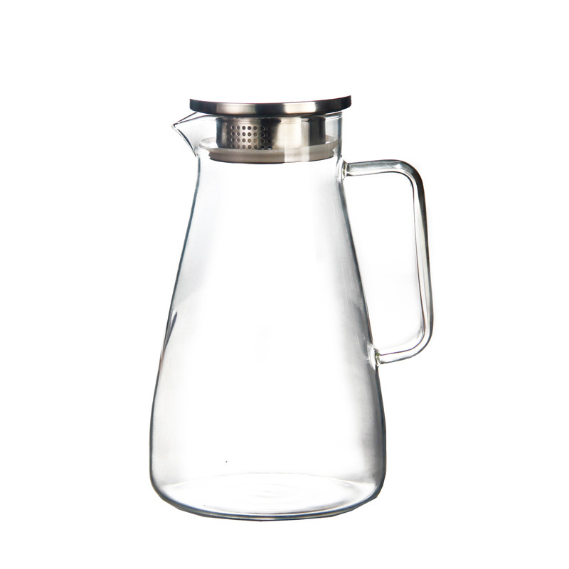 Factory wholesale thickened high borosilicate glass cold water kettles, modern and simple, matte, large-capacity flower tea cold water kettles Item Picture