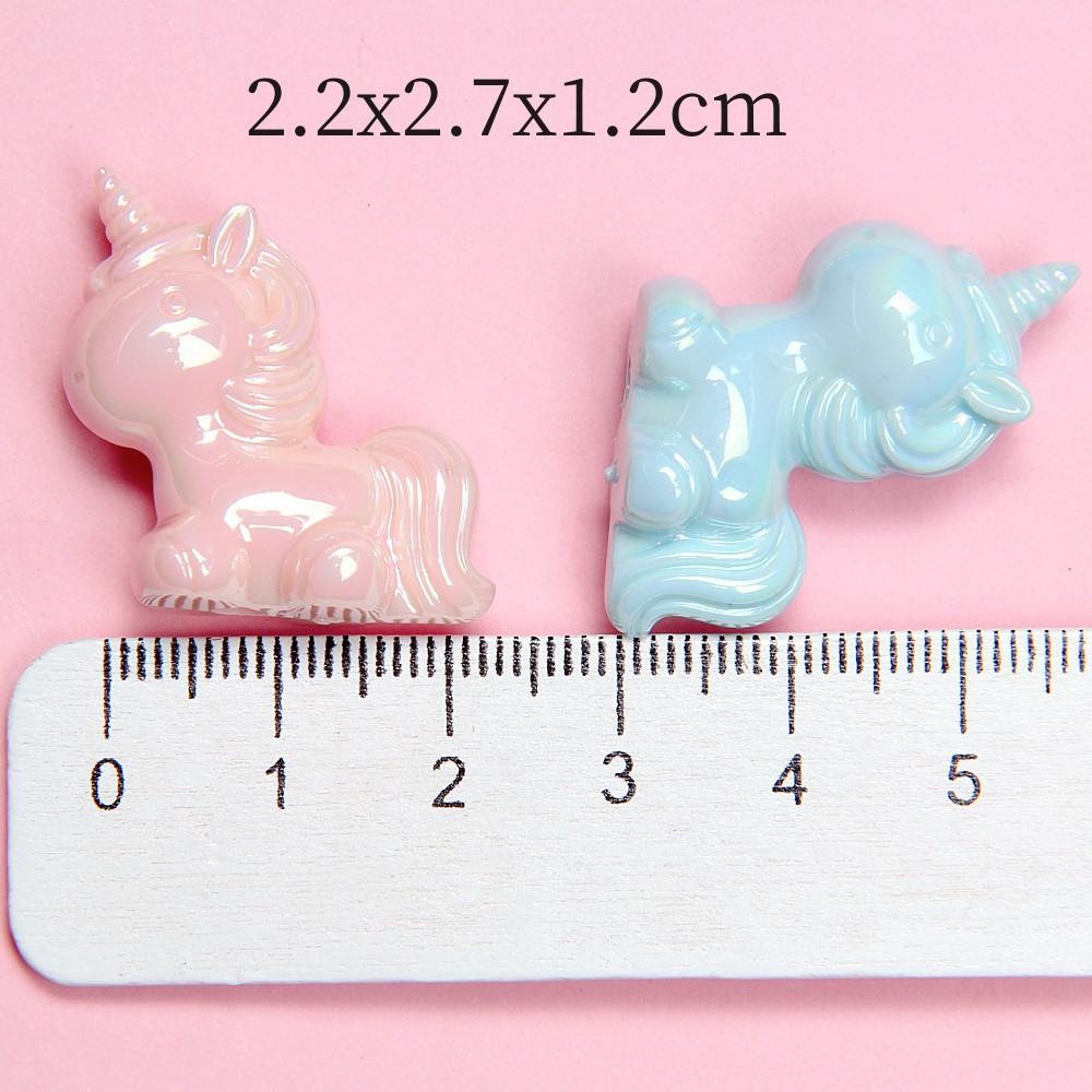 Luminous unicorn beaded candy UV-coated diy bracelet mobile phone chain material acrylic loose beads wholesale Specification drawing