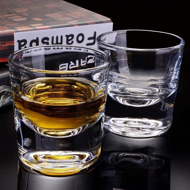 Wholesale thick-bottomed whisky glasses, beer glasses, foreign wine glasses, juice glasses, beverage glasses, water glasses and glass glasses with logo printing details Picture