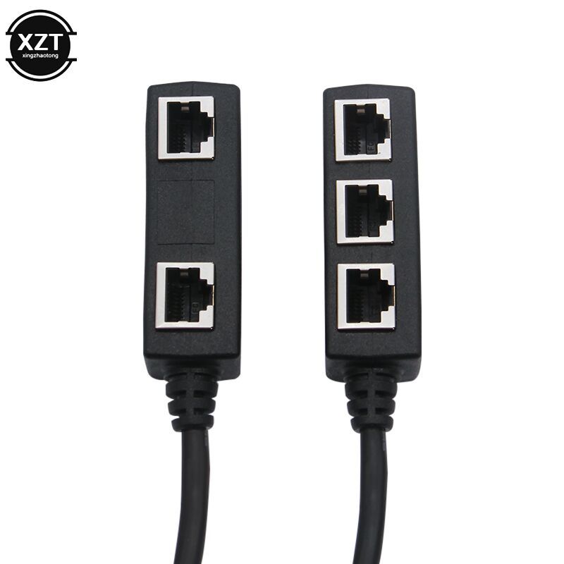 Factory direct sales of RJ45 extension cables, 1-to-3 network cable converters, 1-male and 3-bus network panel splitters full figure