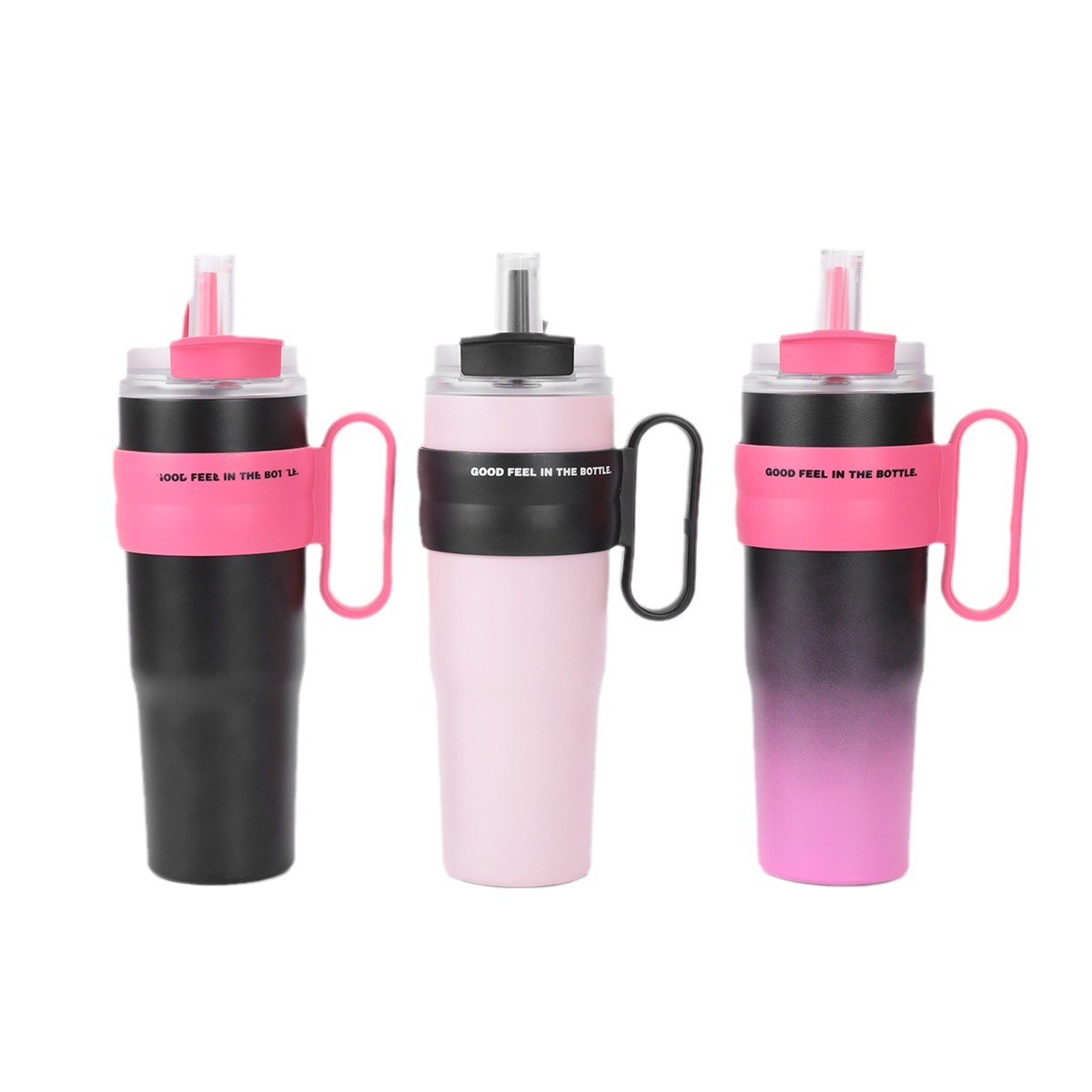 Creative Dopamine Double Drink Giant 40oz large-capacity insulated cup, 304 stainless steel vacuum straw insulated cup Item Picture