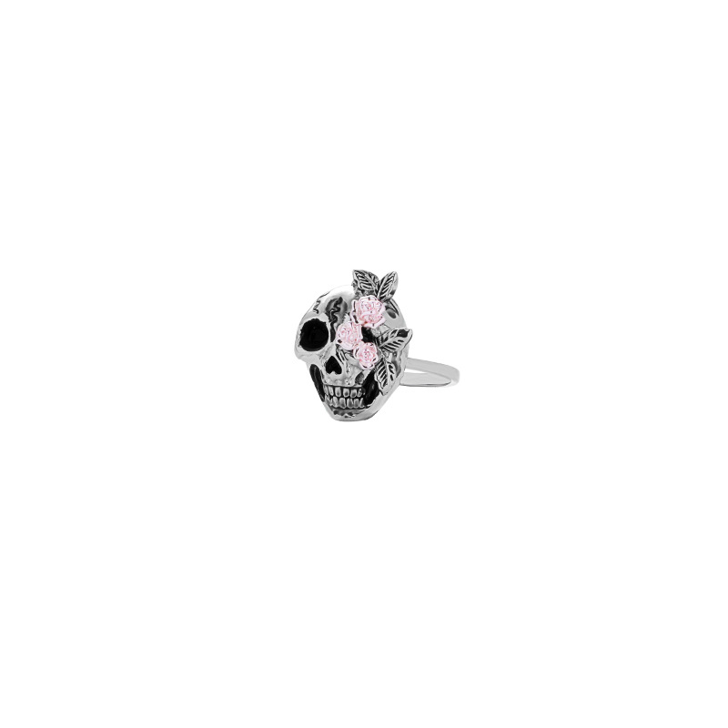 New rose skull hip-hop ring for women, a niche, high-end, light luxury punk style index finger ring, a unique and trendy ring Item Picture