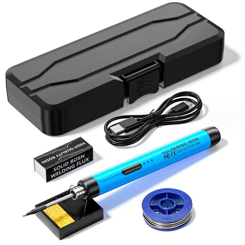 USB portable charging 5V8W soldering iron, mini household 800 mah lithium battery soldering iron set for soldering and repair undefined