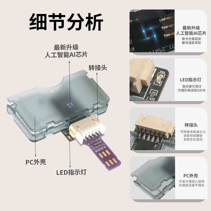Full-network maintenance and testing of the card opener in the business hall: 5g, no need to shut down, replaceable connector, hot-swaddable, and direct sim card replacement Application Scenario