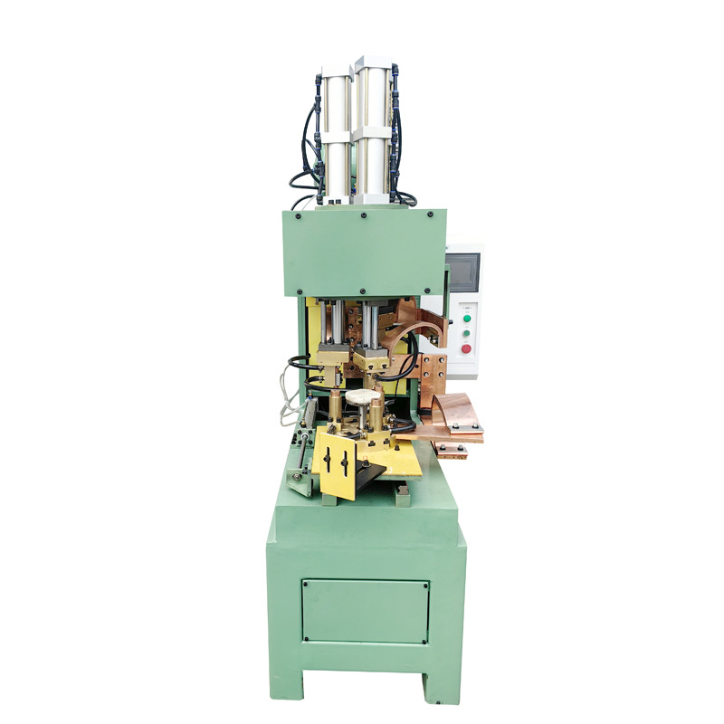 The manual feeding air conditioner base medium-frequency three-head nut pneumatic spot welding machine is a powerful original manufacturer of Juqinghua Item Picture