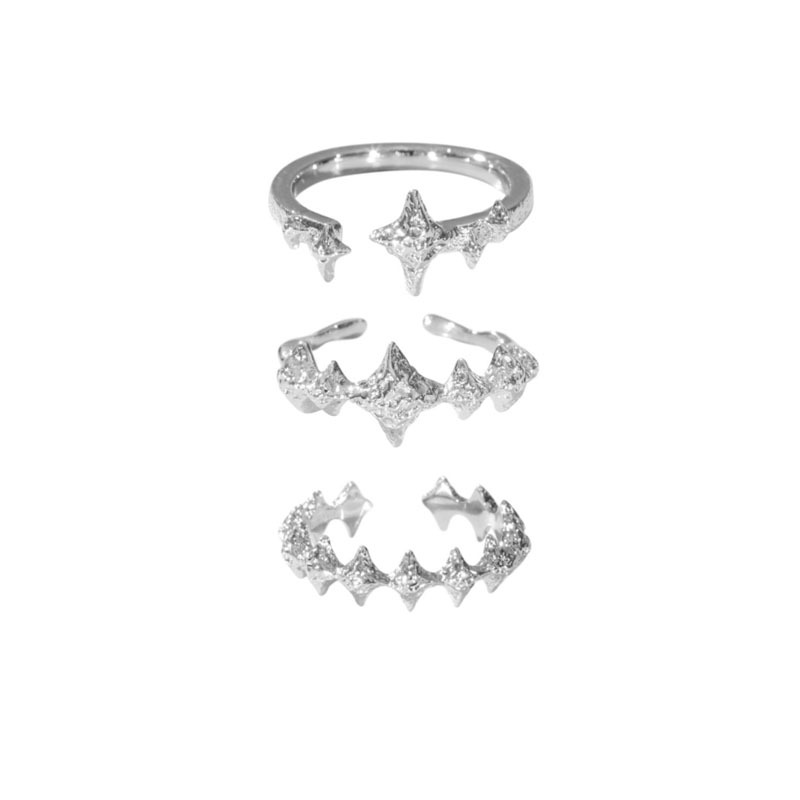 The niche design of the star ring for women exudes a high-end feel. The texture and opening can be adjusted. It is a retro and fashionable layered ring with a new trend Item Picture