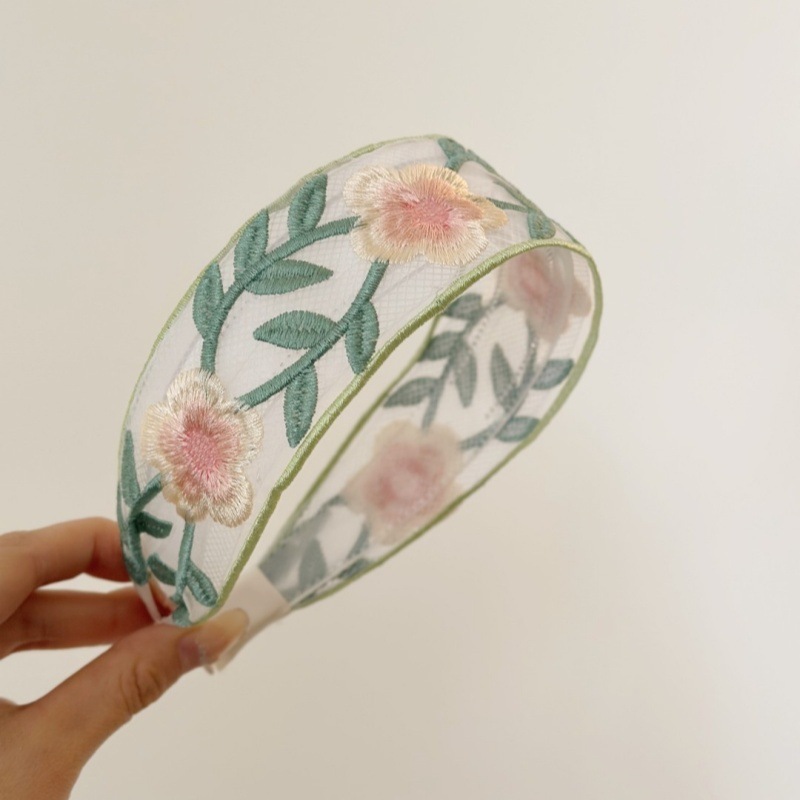 Embroidered rose headband for women, a high-end look. It's a refreshing headband for washing the face at the top of the head in summer. New style 2025 details Picture