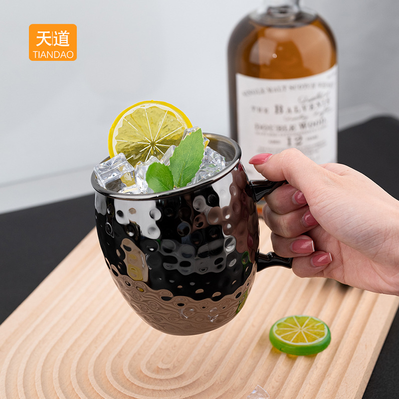 Hammered copper cup moscow mule Moscow Mule Cup Stainless steel cocktail metal Wine glass Bar cup details Picture