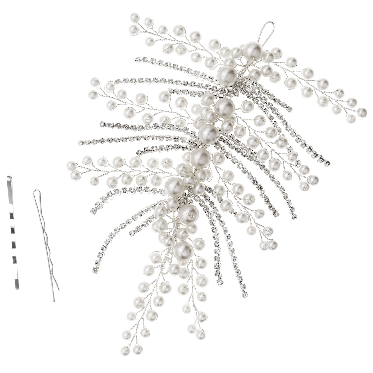 Beautiful pearl bride headband, heavy beaded leaf hair accessory, dance performance headwear, light luxury and high-end wedding dress accessories Item Picture