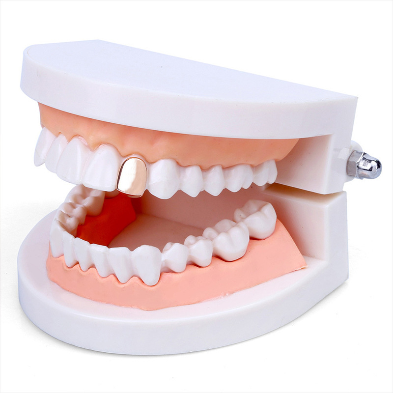 temu's cross-border best-selling European and American hip-hop bestseller, teethgrillz hip-hop single teeth gold-plated Item Picture