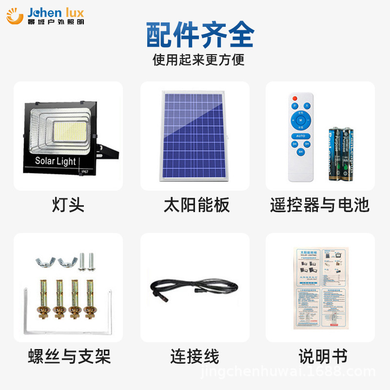 Foreign trade solar led floodlight, outdoor waterproof garden light, new rural industrial-grade module floodlight manufacturer details Picture