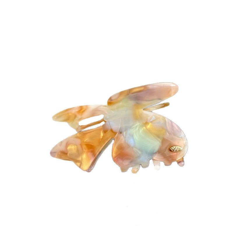 YD Acetic acid ethereal butterfly grappling clip, Fairy medium size, shark clip at the back of the head, half-tied hair clip, high and low bun hair accessory Item Picture
