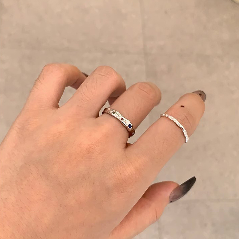 A niche design with zircon inlaid ring, a woman's exquisite stacked open-top ring, elegant, simple, fashionable and unique, sweet and cool ring Specification drawing