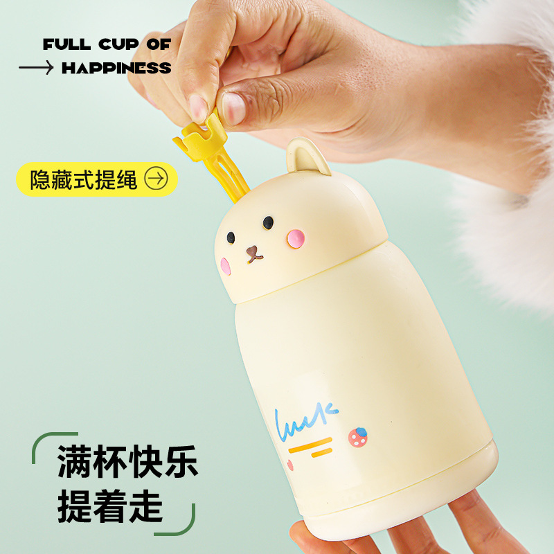 Cartoon cute rabbit cups, glass cups, adorable cat hand-held water cups, opening event ground promotion gift cups, office students Specification drawing