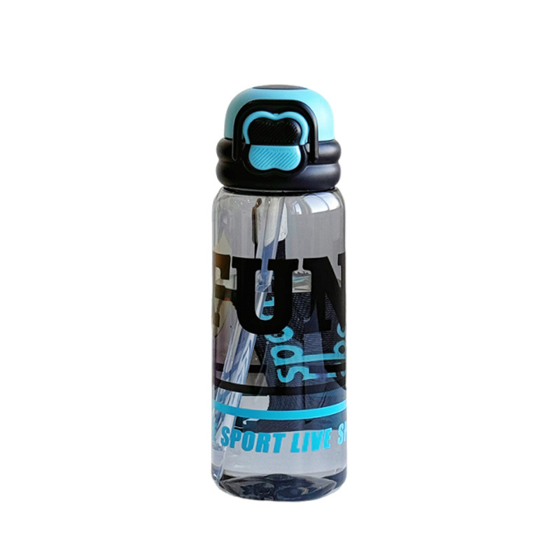Cute sports water cup tritan high-temperature resistant children's water bottle fitness portable large-capacity space plastic straw cup Item Picture