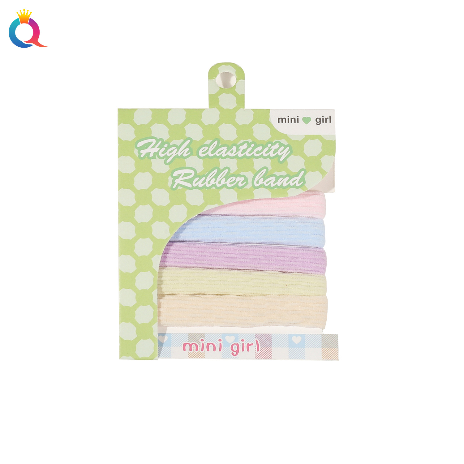 Qiyue Cross-border's new card-sized sweet candy-colored high-elasticity girls' hair tie hair band is a versatile style Item Picture