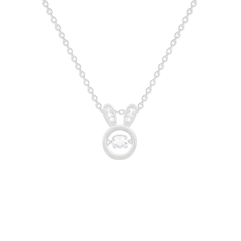 A cute and lively student rabbit necklace, a unique Korean version of a girl's heart pendant, and a stylish titanium steel collarbone necklace accessory Item Picture