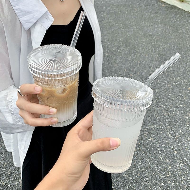 Nordic glass cups, retro sunflower relief water cups, InS-style thickened juice cups, home wine glasses, breakfast cups details Picture