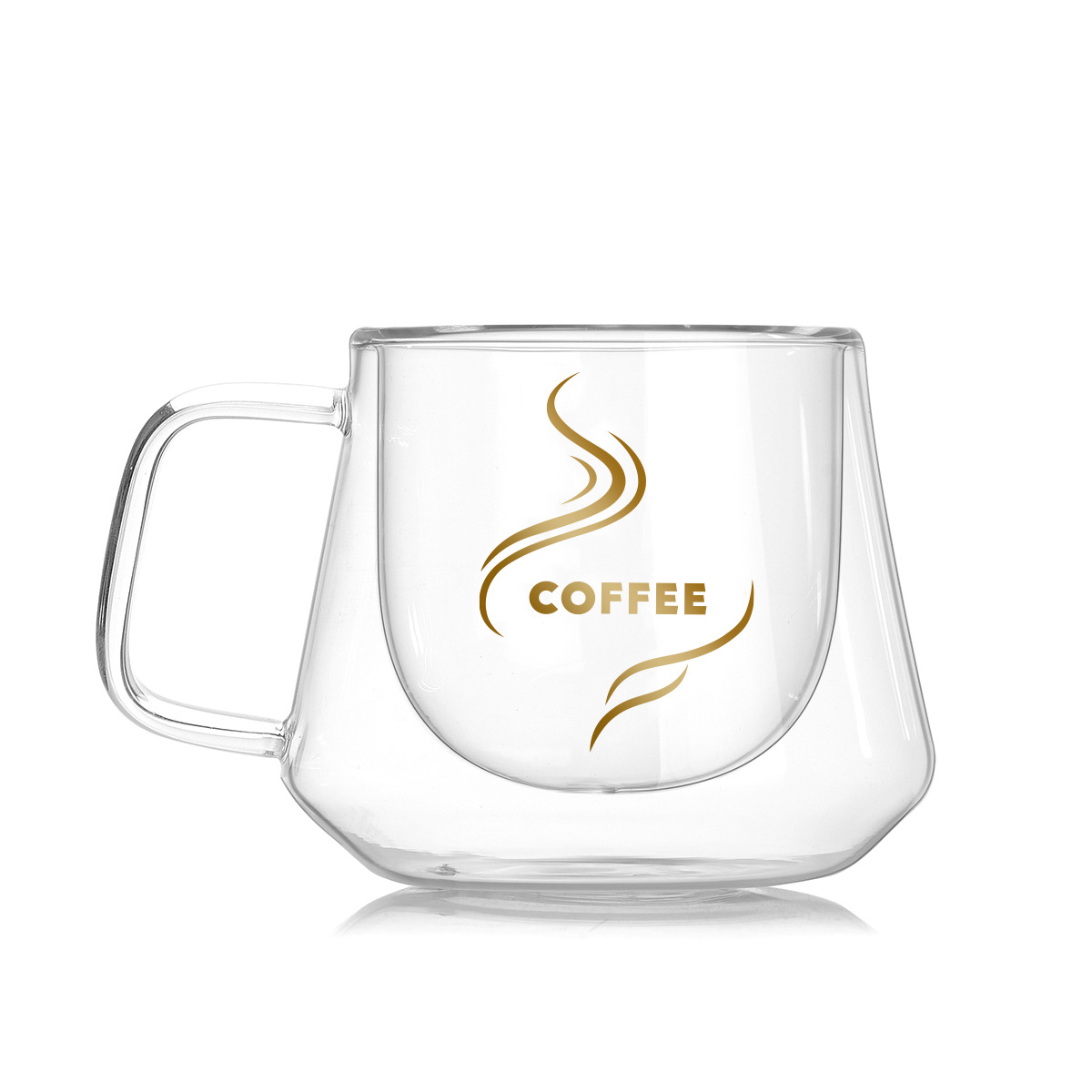 Double-layer glass cups, heat-resistant coffee cups with labels, creative diamond cups, cross-border water cups, and cups with handles for e-commerce merchants Application Scenario
