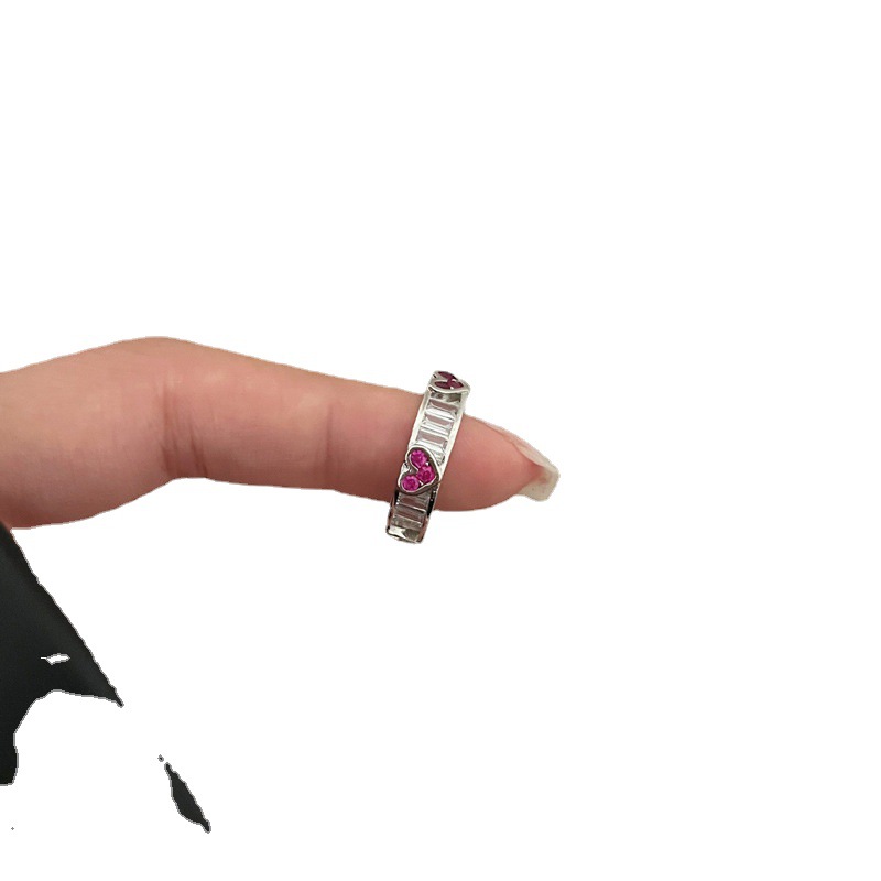 Korean niche, light luxury, and high-end open-top rings, sweet women love zircon pendants, and the cold style ring trend on Instagram Item Picture