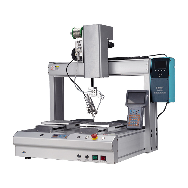 Fully automatic soldering machine, wire spot soldering, LED lamp soldering machine, PCB circuit board online four-axis rotary soldering machine Item Picture