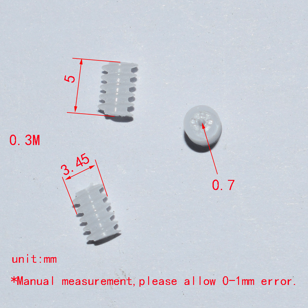 Five toy accessories for 0.3-module 3.5*5mm worm turbine holes and 0.7-0.8mm plastic helical gears full figure