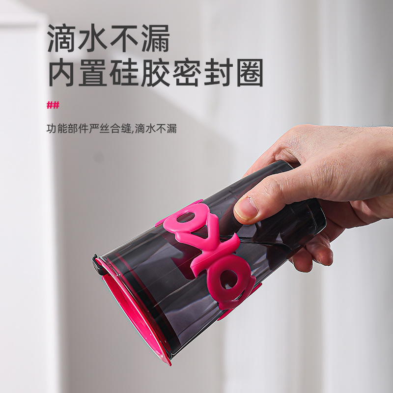 Fashionable straw glass water cup, pink high appearance level coffee cup, creative office home, opening event gift cup details Picture