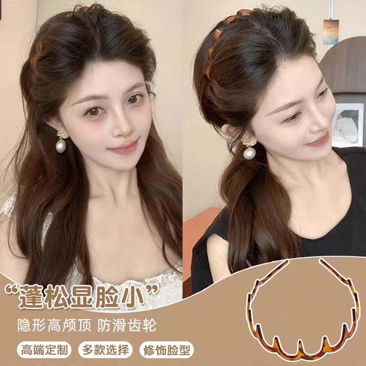 2025 New trendy hair accessory: Korean-style simple hair-fixing, toothed face-washing headband, leopard print versatile lace headband, cross-border Specification drawing