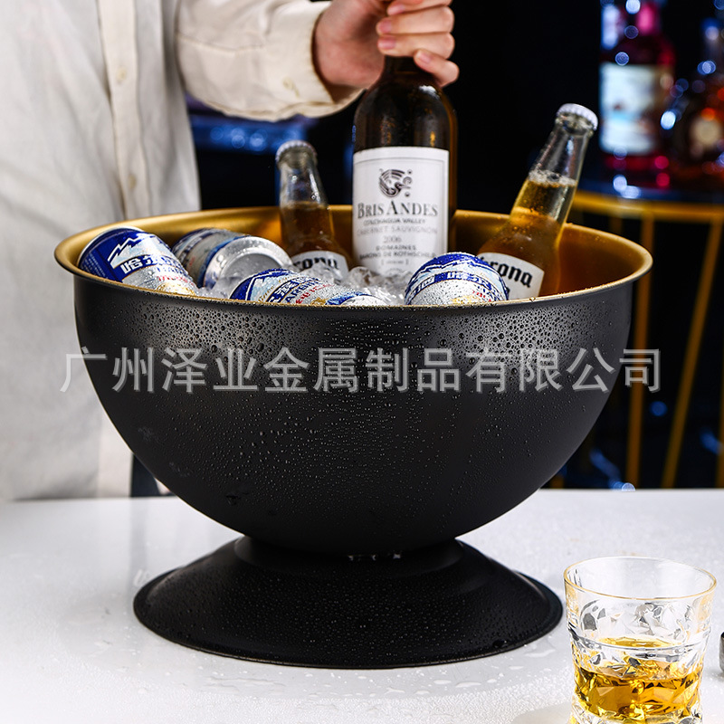 Stainless steel champagne basin, ice bucket, bar, ice cubes, chilled wine, beer, red wine, ice cubes, ice bucket, Bingzi, large size details Picture