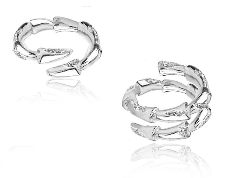 A niche design, bamboo joint, neutral, versatile, open ring for women, double-layer ins, cold style, hip-hop, individual and simple ring Item Picture