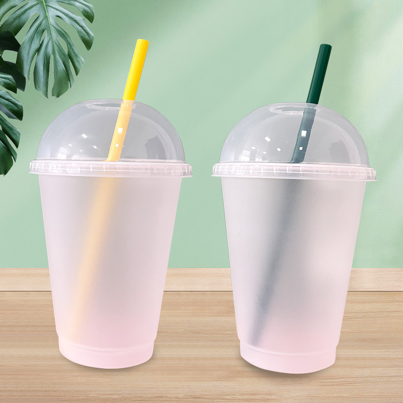 【 Customized Processing 】16oz new arched lid sippy cup, a popular foreign trade drinking sippy cup, transparent 500ml details Picture