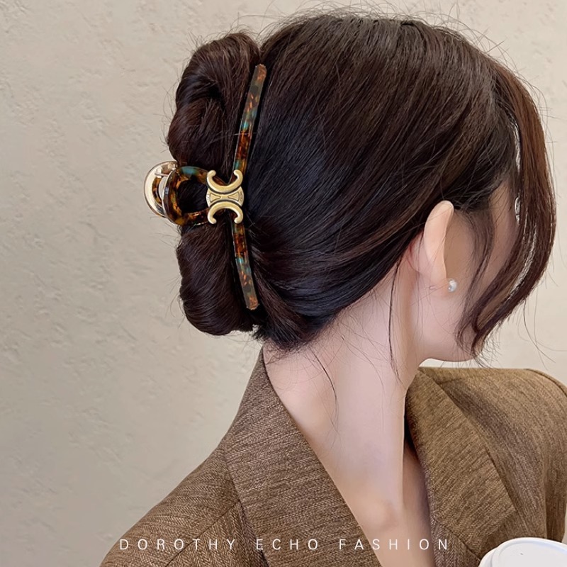 High-end oversized acetate clip women's hair accessory, shark clip at the back of the head, elegant Korean hair clip, high-end headwear details Picture