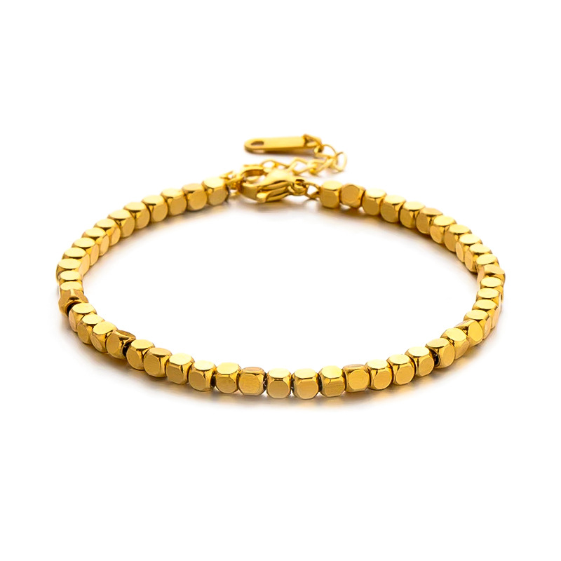 【 All-titanium Steel 】 Dongdaemun, minimalist and cold style box chain bracelet, female Internet celebrity, retro best friend Item Picture