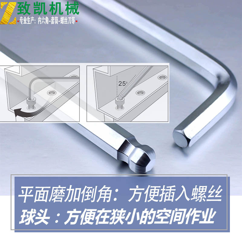 Extended imperial hexagon socket wrench 1/16 5/64 3/32 1/8 5/32 3/16 1/4 5/16 3/8 details Picture