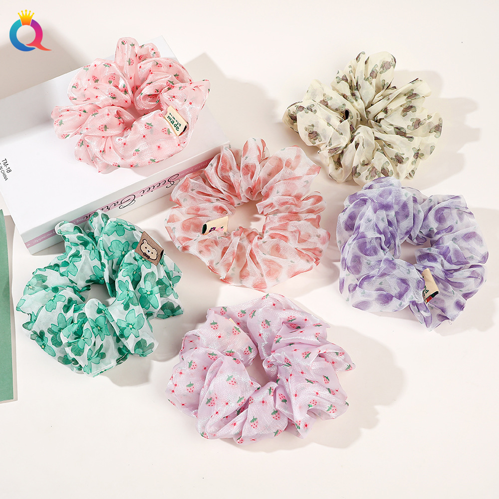 Qiyue Super Large Snow Spun yarn Large Intestine Hair Ring, high-end style hair tie, hair tie, leather band large Intestine Hair ring wholesale full figure