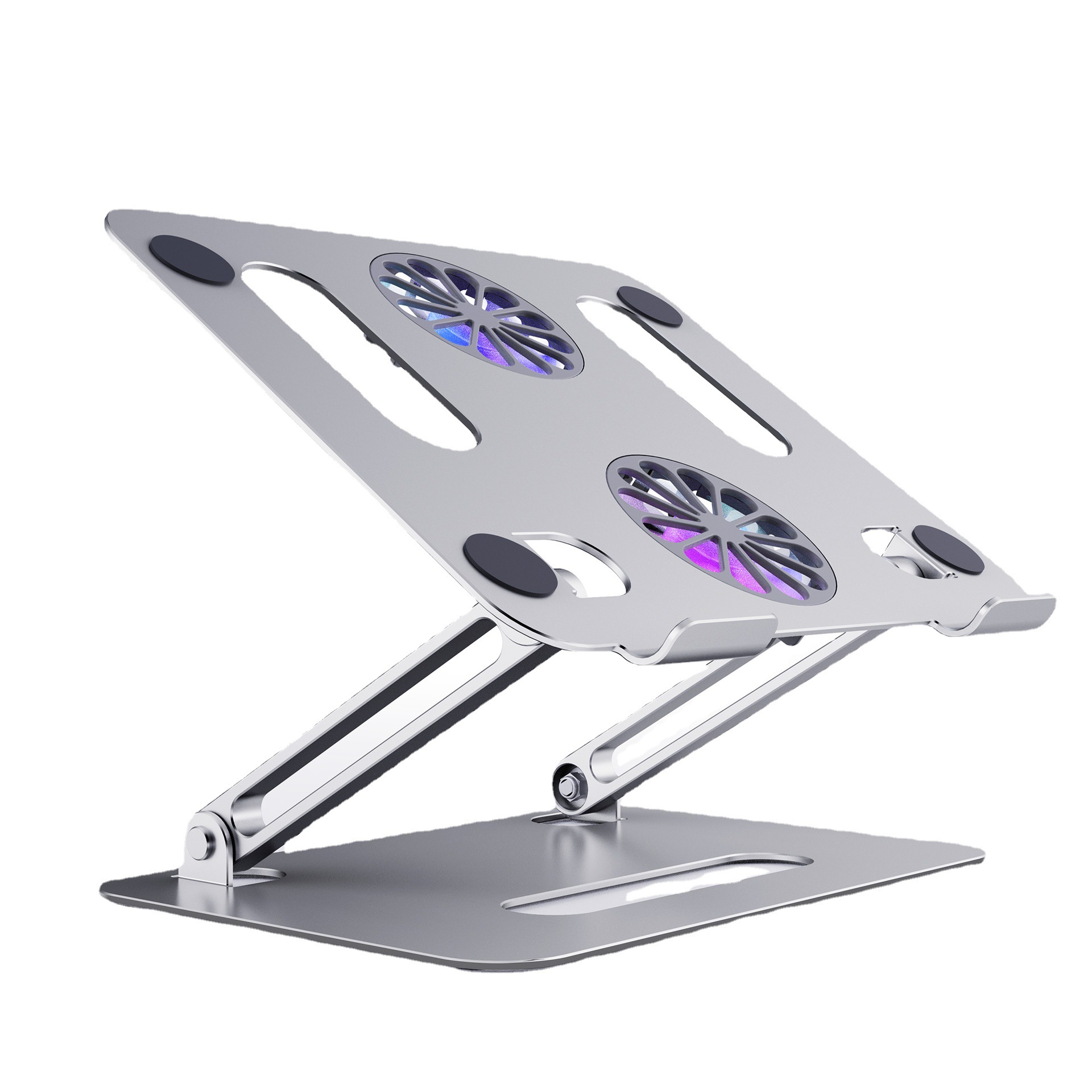 Hot-selling fan-equipped laptop cooling stand, adjustable and foldable aluminum alloy laptop stand Item Picture