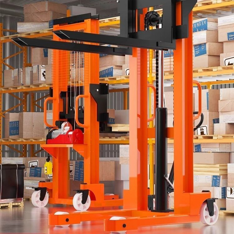 Lift and transporter, forklift, manual hydraulic electric lift, elevated vehicle, loading and unloading, electric details Picture