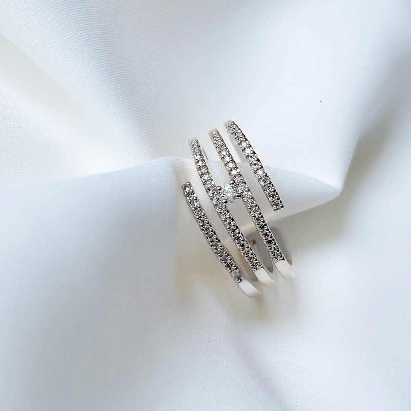 Multi-layer wound open ring for women's Instagram cool, trendy, niche design sense, fashionable, elegant and individual index finger ring Specification drawing