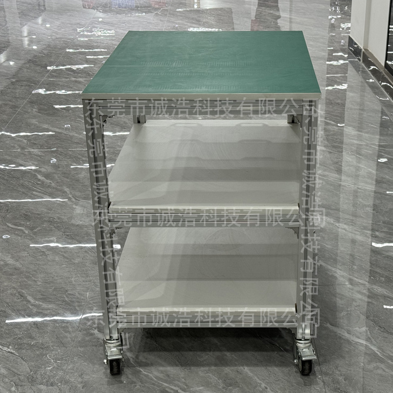 Aluminum alloy workbench workshop, aluminum profile mobile tool cart table, multi-functional anti-static turnover pulley workbench Application Scenario