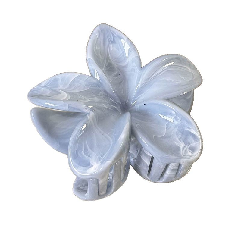 Summer mint Mambo frangipani grab clip with a high-end touch, flower shark clip, sweet back head three-dimensional hair clip Item Picture