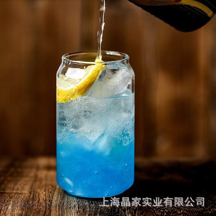 Creative high boron glass cups, cans, cola cups, home and commercial milk tea and juice cups are available for wholesale with LOGO printing details Picture