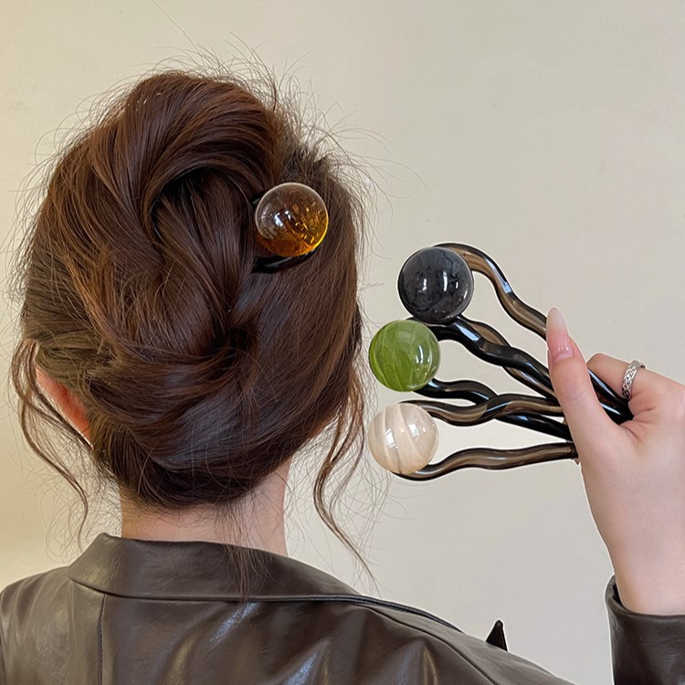 Pearl diffusion retro style hairpin for women, U-shaped high-end hairpin 2025, high-end summer hairpin, hairpin and hair accessory full figure