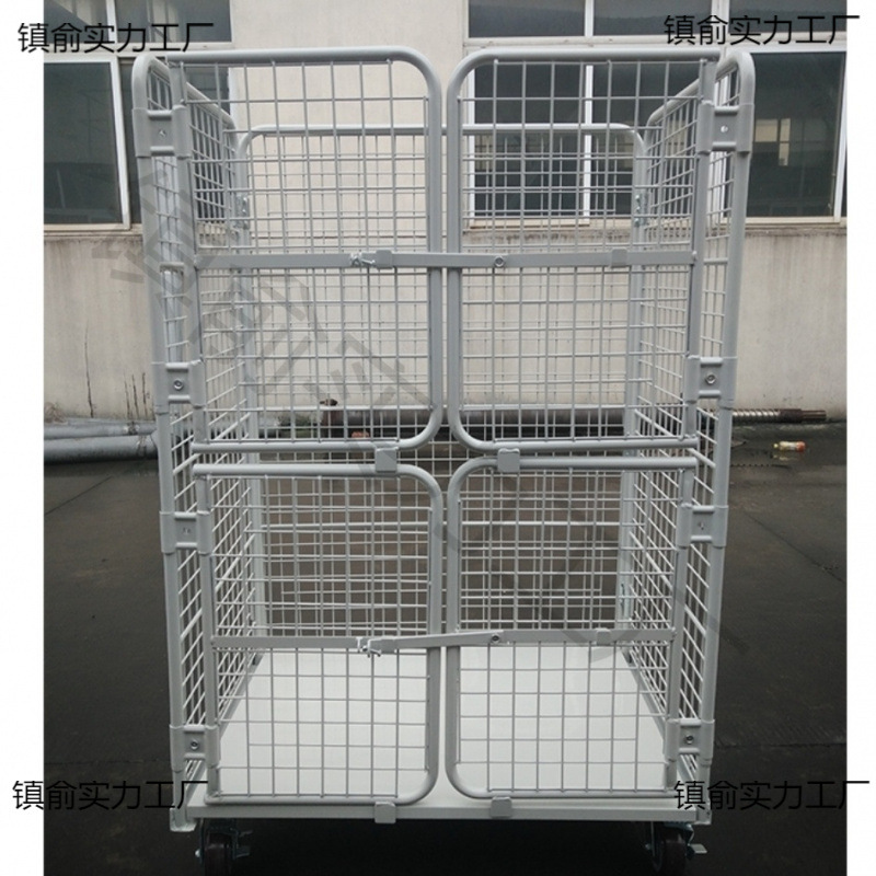 LP mobile logistics trolley, folding storage cage trolley, turnover handling and loading/unloading vehicle, express basket storage with wheels, silent and durable full figure