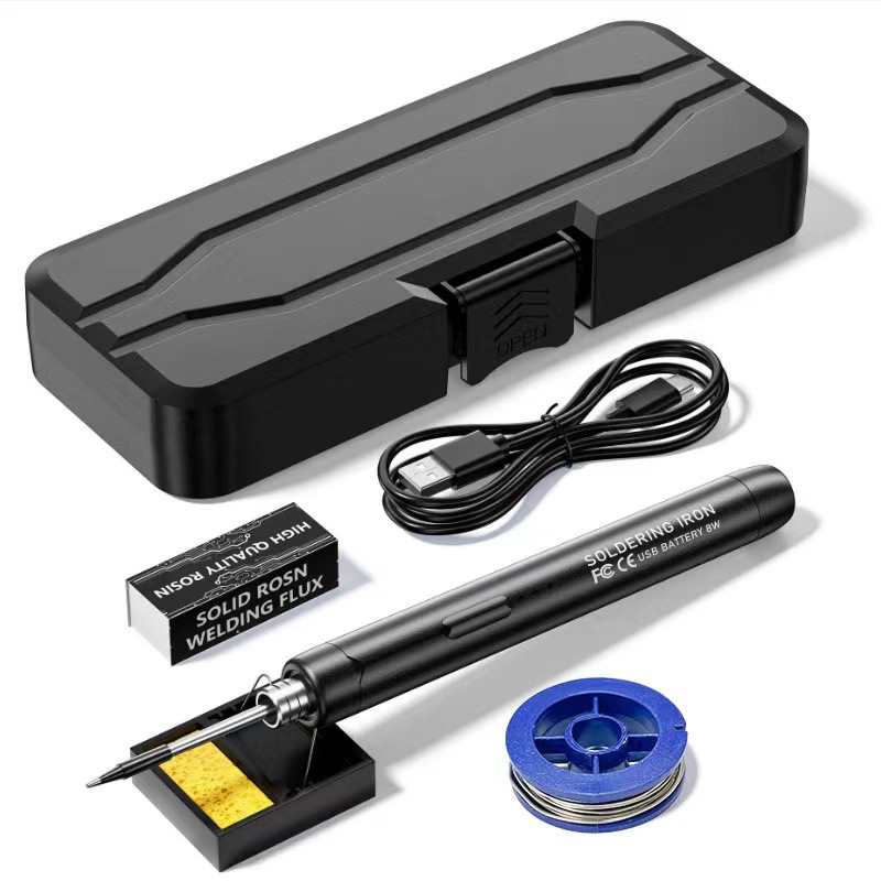USB portable charging 5V8W soldering iron, mini household 800 mah lithium battery soldering iron set for soldering and repair undefined