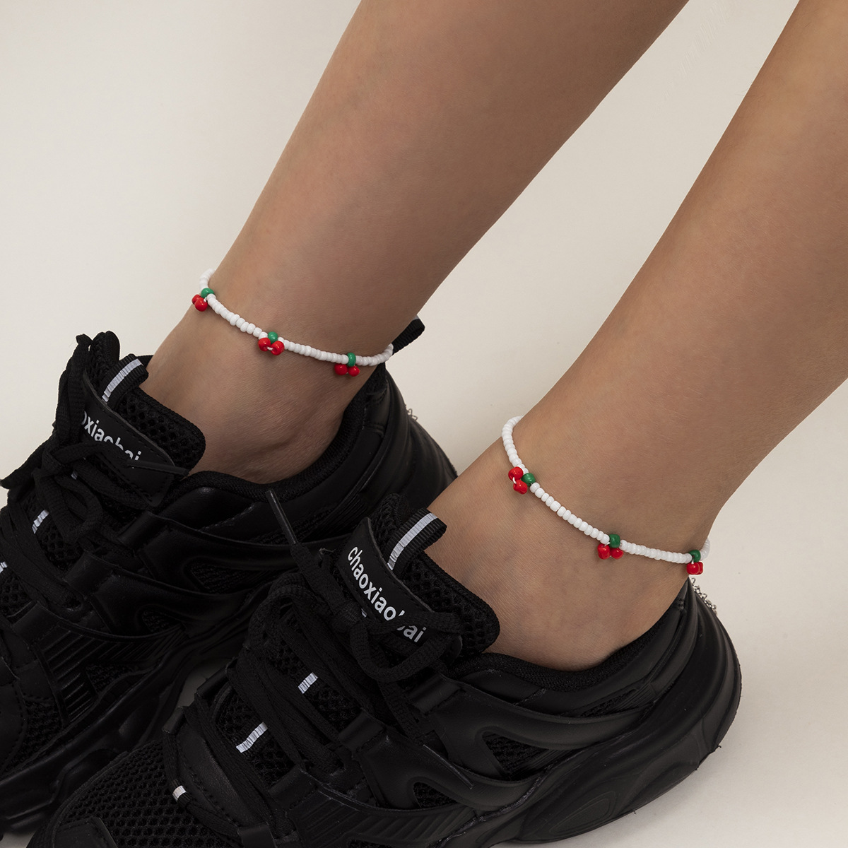 Fashionable and simple style colorful beaded sweet collarbone chain necklace, European and American ethnic retro rice bead bracelet and ankle chain Specification drawing