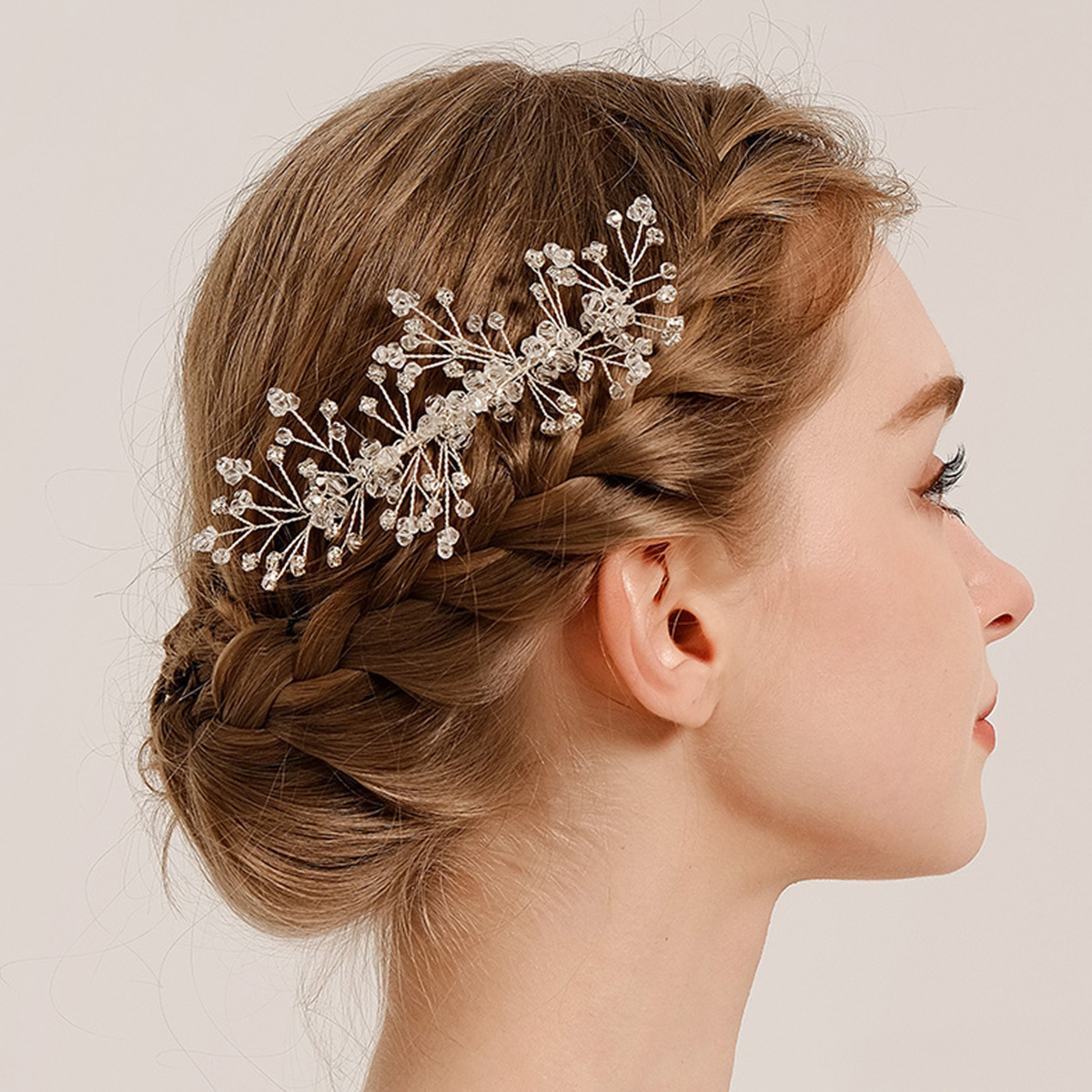 European and American bride accessories, handcrafted crystal hair combs, high-end retro wedding hair accessories, women's banquet updo, bride's comb full figure