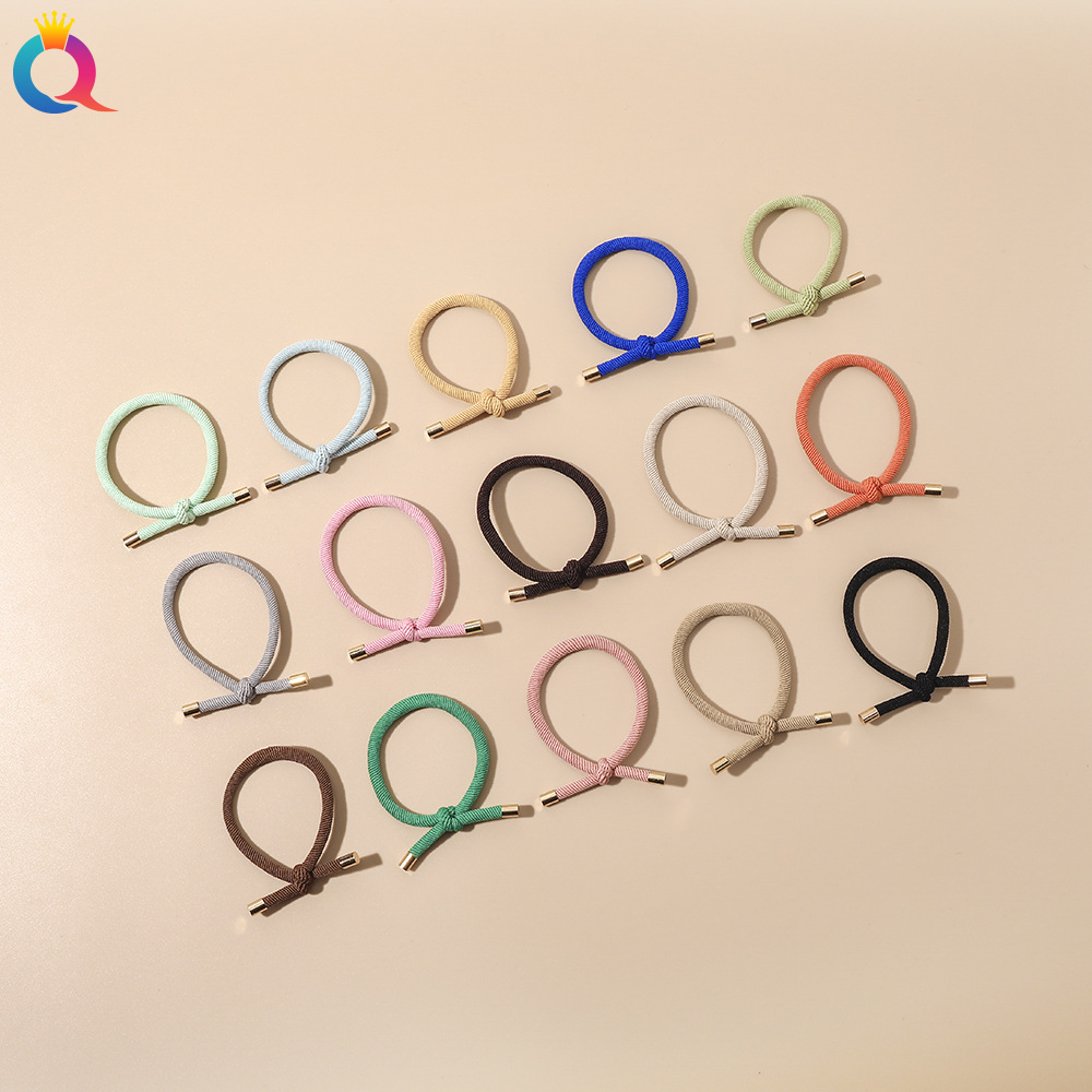 Qiyue Korean version threaded knotted hair tie, simple hair band, high elasticity rubber band, ins high appearance level hair tie, hair accessory details Picture