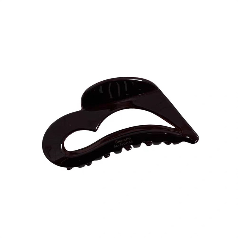 Gentle and elegant ~ Korean acetic acid high-end shark clip heart medium-sized style semi-grab hair clip ins French lazy grab clip Item Picture