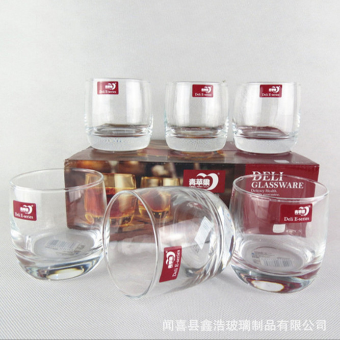 Green apple glass cup, home living room tea cup, simple drinking cup, lidless milk cup, portable glass cup details Picture