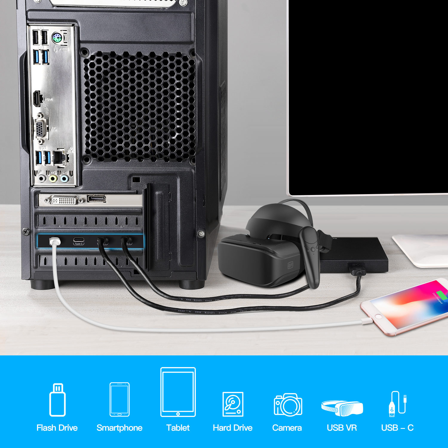 Manufacturer's in-stock PCIE to Type-C expansion cards, USB3.2 20Gbps driver-free desktop computer adapter cards details Picture